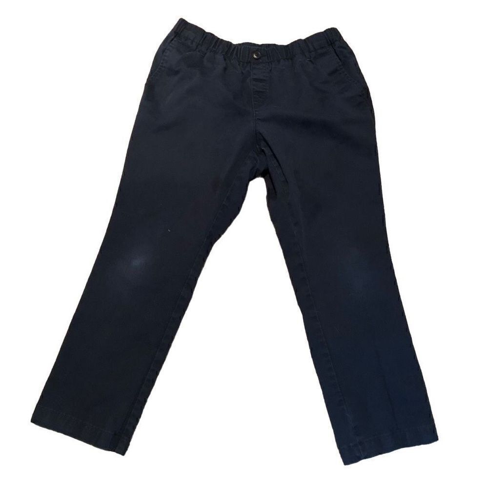 Lands End Uniform Pant Bundle Girls 12P Pull-On Chino Classic Navy 4 Pairs